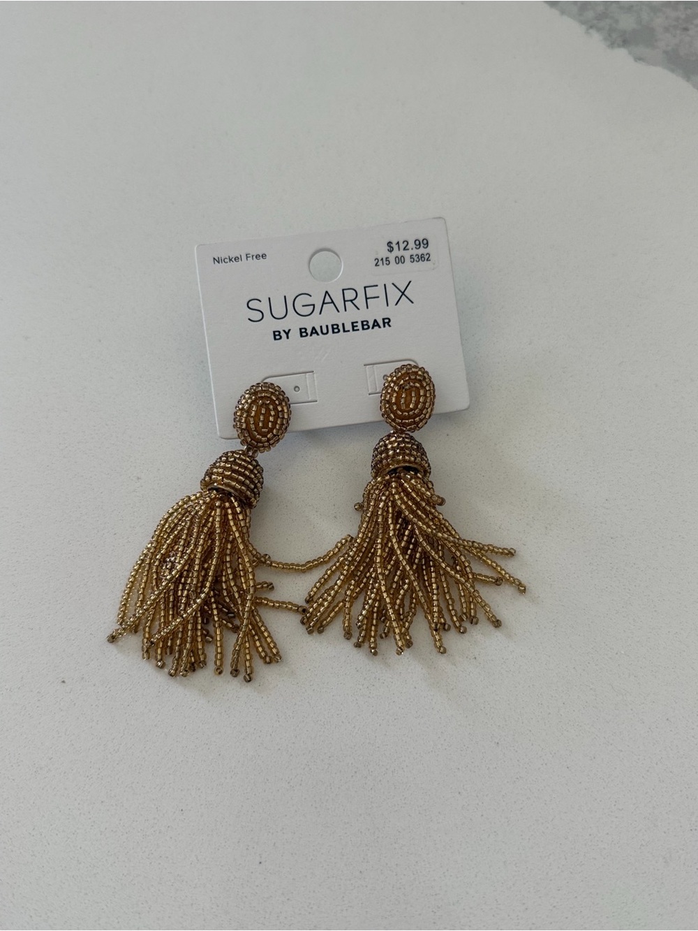 SugarFix by BaubleBar Gold Beaded Tassel Drop Earrings